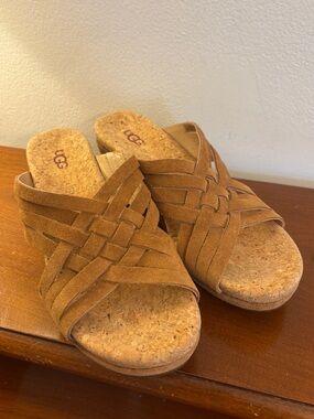 UGG Lilah Weave Strappy Wedge Slide Sandals
